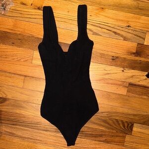 Abercrombie & Fitch Black Ribbed sweater Bodysuit